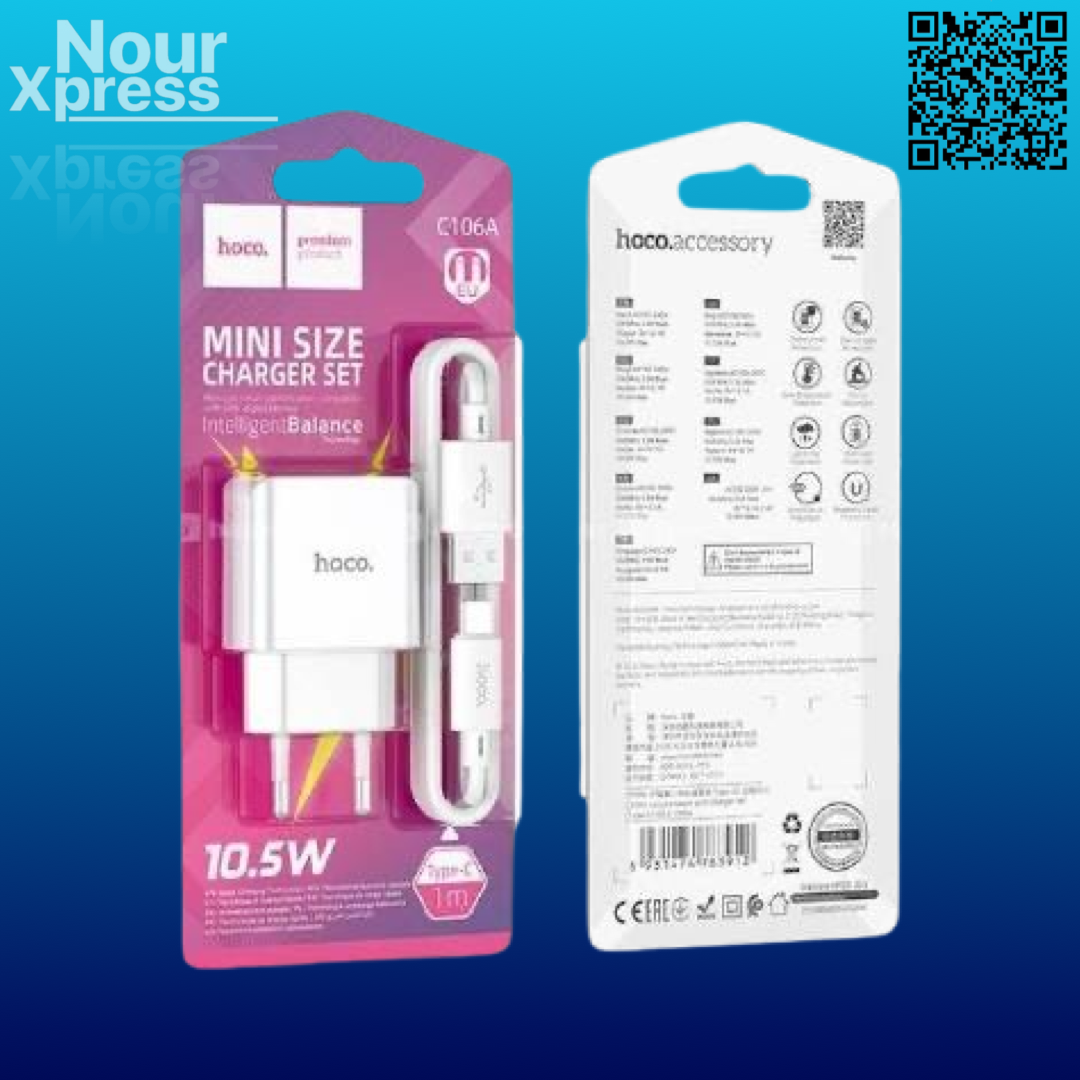 C106A LEISURE SINGLE PORT CHARGER SET(TYPE-C)